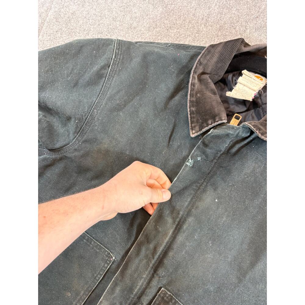 VINTAGE Carhartt Arctic Jacket Men Duck Traditional Quilt Lined Workwear 46 Tall - Picture 5 of 7
